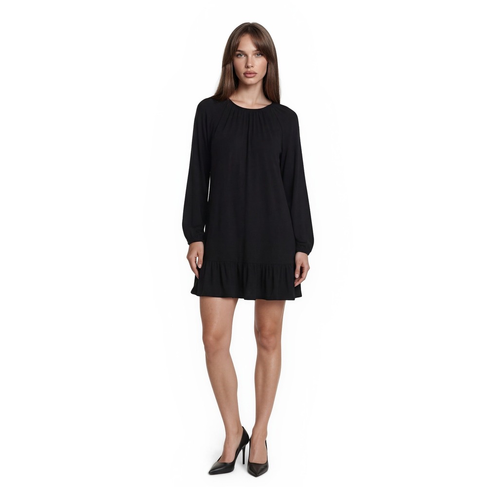 Boden Mini Dress Women's Size 14R Black Long Sleeve Tie Waist‎ Jersey